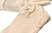 Women Driving Sunscreen Slip Gloves Cotton Gloves Breathable Lace Bow (One size, Apricot)