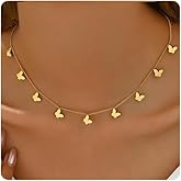 Havopso Gold Chain Necklace for Women 18K Gold Plated Dainty Star Cross Heart Cuabn Choker Chains Stainless Steel Trendy Jewelry Christmas Gifts