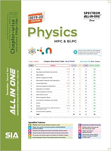 Amazon In Buy Physics Inter Second Year M P C Bi Pc T S Spectrum All In One Question Bank Previous Qp S Model Papers And Faq S Iq S English Medium 2019 20 Edition Book Online At Low
