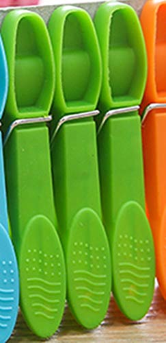 DurReus Sturdy Clothesline Pins for Drying Clothes Large Plastic Clothespins Hanger Clips Pegs Laundry Clamps 24 Pack Green - Thumbnail 3