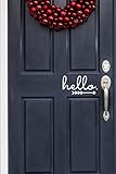 Hello in Cursive with Arrow Indoor/Outdoor Lettering Wall Art Decor Sticker Vinyl for Door 9.5