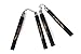 Bellview Twin Pack Black Rubber Training Foam Nunchucks / Nunchakus with chain