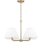 Capital Lighting 453242MA Parson Transitional Soft White Fabric Stay-Straight Shades Chandelier, 4-Light 240 Total Watts, 15"