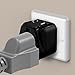 2 in 1 Universal Travel Adapters for UK, Europe, Italy, and Germany/France (Type C, E, F, G, and L) - 4 Pack - Black