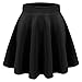 Aenlley Womens Basic Shirts Stretchy Short Pleated Circle Flared Skater Skirt Color Black Size M