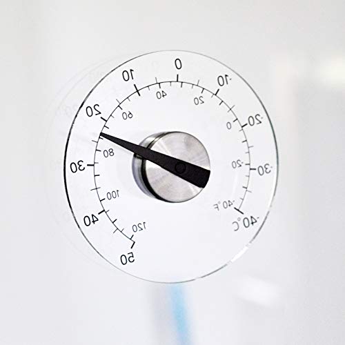 ILS - Outdoors Household Centigrade Analog Thermometer Transparent Temperature Monitoring Meter Temperature Detector Glass Sticking Paste Glass