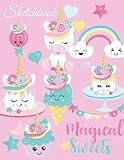 Sketchbook: A Cute Magical Pink Kawaii Japanese Sweets Theme Large 8.5