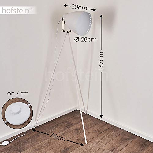 Stehlampe Tanhua, Vintage Stehleuchte aus Metall in Weiß, E27-Fassung, verstellbare Bodenleuchte im Retro-Design, mit… – Bild 4