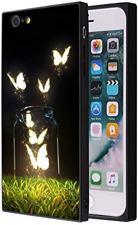 Odiasnquq Customized Fashion Anti-Scratch Soft Durable Square TPU Black Silicone Protective Glowing Firefly Phone Case for iPhone 6s Plus 6 Plus