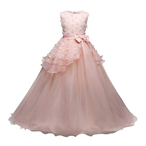 Baby Girl Sleeveless Flower Rose Dress Skirt,Charberry Bridesmaid Pageant Gown Birthday Party Wedding Dress
