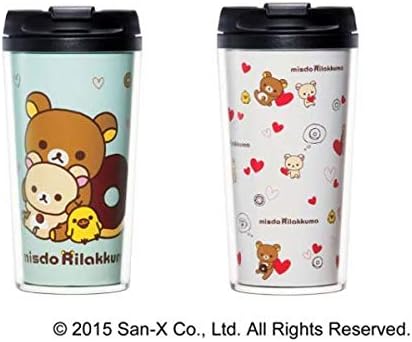 Amazon Co Jp ミスド リラックマ タンブラー2個セット ストラップ付き 温かいドリンクを注ぐとイラストの一部が変化 ホビー 通販