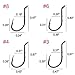 AGOOL Octopus Baitholder Hooks Fishing J Hooks- Offset Shank with 2 Barbs, Sharp, High Carbon Steel Circle Hooks for Saltwater & Freshwater Fishing
