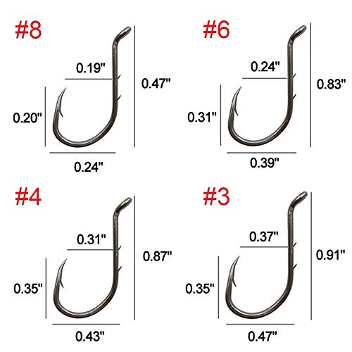 Octopus Köderhalter Angelhaken Octopus Kreis Haken J Haken Widerhaken Köder halten Offset Haken Extra Scharf für… – Bild 6