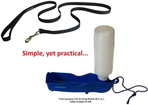 Durable Lightweight Dog Leash for Small Breeds Dogs(5.75 ft. X 0.75 in.). Plus a 8-oz Bonus Portable Pet Drinking Bottle (Small Black)