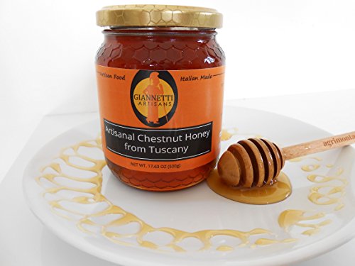 Giannetti Artisans Unpasteurized Chestnut Honey from Tuscany, Italy - Artisan Produced (17.63 oz - 500g)