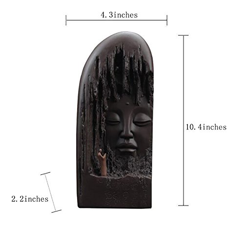 ETIAL Ceramic Budda Statue Backflow Incense Cone Burner Holder Waterfall Artware Home Ornament