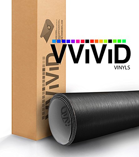 VVIVID Black Brushed Steel Vinyl Wrap Roll with Air Release Technology (100ft x 5ft (Bulk Wrap Kit))