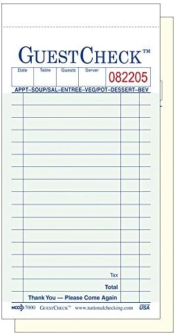 NCCO Guest Check G7000SP - 1 Case with 5 Pac