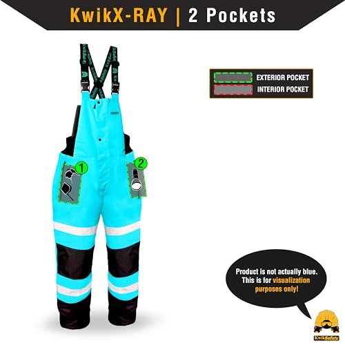 KwikSafety Charlotte, NC RIVER OTTER Insulated Rain Bib ANSI OSHA  Compliant Safety Rain Gear Waterproof