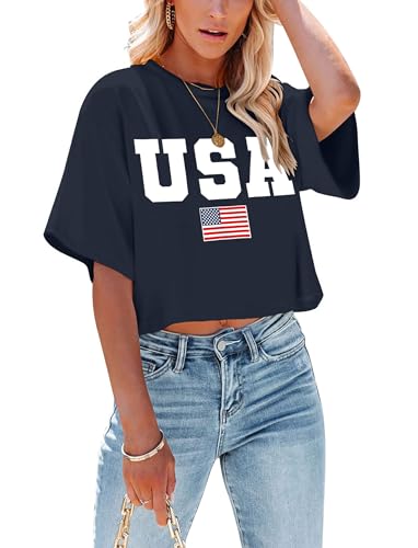 Hohololo USA Crop Tops Women 4th July
