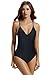 zeraca Women's Sexy High Cut One Piece Swimwear Bathing Suit L 14 Black