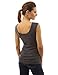 PattyBoutik Women Scoop Neck Ruched Tank Top (Dark Gray X-Small)