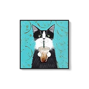 Framed Canvas Wall Art for Living Room, Bedroom Cute Animal Theme Canvas Prints for Home Decoration Ready to Hang - 16x16 inches