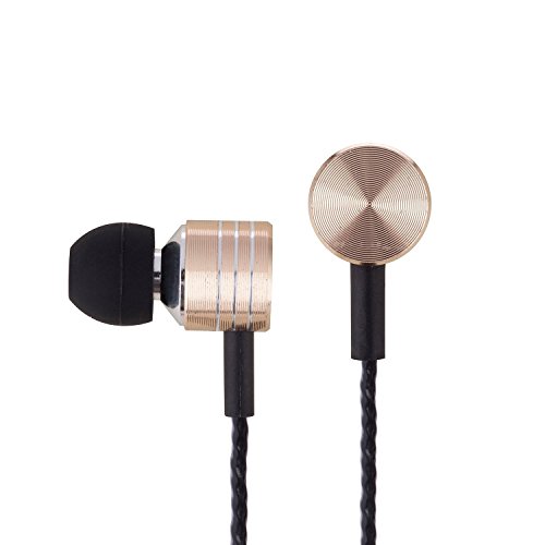 Headphones,In-Ear earbuds,with Mic Stereo & Volume Control Noise-isolating Earphones headsets for iPhone 6 6 Plus,iPod,iPad Air,Samsung S6 S5,HTC,LG G4 G3,Android Smartphones,MP3 Players (Gold1)