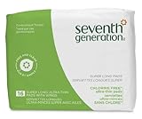 Seventh Generation Chlorine Free Ultrathin Super Long Pads, 16-count Packages (Pack of 12) (192 pads)