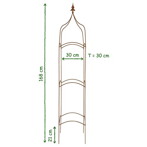 Rankgitter Rankhilfe quadratisch m. Lilie Rankgerüst Metall Eisen Rost Deko (168cm hoch) – Bild 5