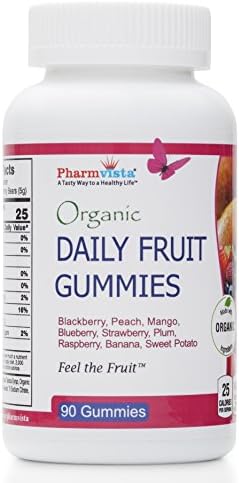 Daily Fruit Gummies - Healthy and Tasty Snack for Kids and Adults, Gluten Free, Non-GMO, 90 Gummies, 45 Day Supply, Made in USA