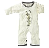 Babysoy Baby-Boys Janey Baby One Piece Bodysuit, Gray, Bunny, 6-12 Months