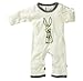 Babysoy Baby-Boys Janey Baby One Piece Bodysuit, Gray, Bunny, 6-12 Months