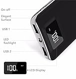 20,000mAh HIgh Speed Digital Power Bank Fast Charger Portable Ultra High Capacity 3.4A 2-Port USB +Led Flashlight External Battery Backup, for All Cell/Smart Phone Tablet Laptop iPhone Galaxy & More