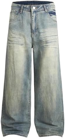 Jeans for Men Fashion Y2k Gradient Color Straight Wide Leg Denim