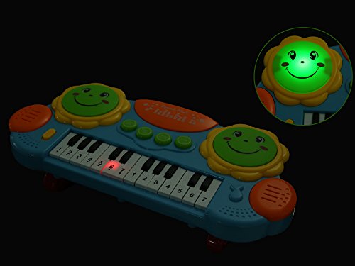 Funmily Baby Piano Play Keyboard Drums Educational Musical Toys with Light (Blue) - Thumbnail 5