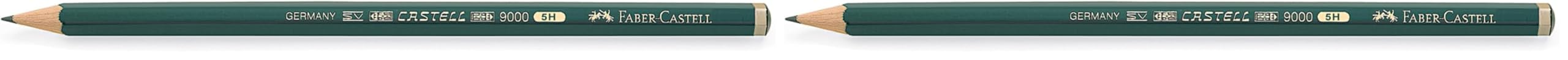Faber-Castell Miscellaneous Castell 9000 Graphite Pencil, Pencil, 5H, For Art, Craft, Drawing, Sketching, Home, School, University, Colouring (Pack of 2)