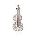sourjas Gold Plated Clear AAA+ Crystal Elegant Violin Fiddle Cello Music Art Deco Lapel Pin Brooches Collar