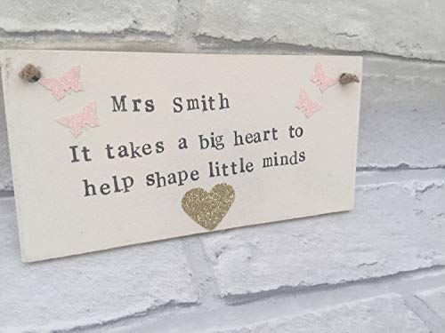 preschool teacher presents