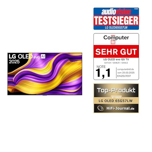 LG OLED65G57LW TV 65 Zoll (165 cm) 4K OLED evo AI TV (α11 Gen2 4K AI Prozessor, webOS 25, 120Hz (VRR bis zu 165Hz)) [Modelljahr 2025] 4