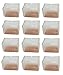 yueton 12pcs Rectangle Shape Transparent Silicone Chair Leg Caps Feet Pads Furniture Table Covers Wood Floor Protectors