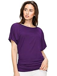 MBJ WT817 Womens Dolman Drape Top with Side