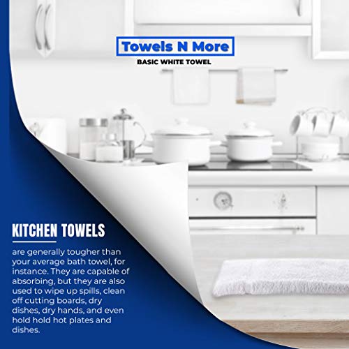 Towels N More 12 Basics White 16x27 100 Cotton Loop Hand Towels Salon
