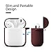Xmifer AirPods Case, Cute Airpods Case Keychain Drop Proof (Silicone Skin for AirPods Charging Case 2/1) with Fluffy Fur Ball Keychain and Airpods Anti-Lost Strap for Airpods 2/1(Wine)