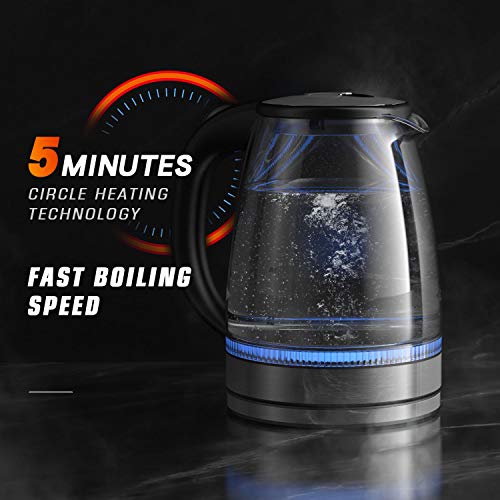 HadinEEon Electric Kettle 1.7L Glass Electric Tea Kettle (BPA Free