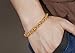 Qinggetme Men 18K Gold-Plated Cool Domineering Double Dragon Clasp Bracelet