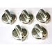 PartsBroz WB03T10284 Burner Control Knobs (5-Pack) - Compatible with GE Ranges, Stainless Steel Finish - Replaces AP4346312, 1373043, AH2321076, EA2321076, PS2321076