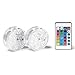 SpotGlo Submersible LED Lights Waterproof Remote Control Lights RGB Changing LED Lights Battery Operated for Pond Pool Fountain Aquarium Vase Hot Tub Bathtub Event Party and Home Decoration 2 Pack