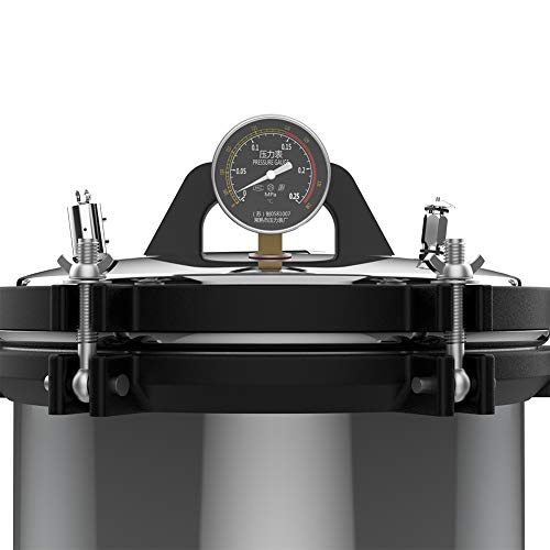 Steam Autoclave Sterilizer, 18L Stainless Steel Dual Heating Pressure Steam Autoclave Sterilizer Equipment XFS