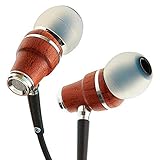 Symphonized NRG X Bubinga Premium Genuine Wood Earbuds, in-Ear Noise-Isolating Headphones, Earphones with Angle-Fit Ear Tips, in-line Microphone and Volume Control, Stereo Earphones (Black)